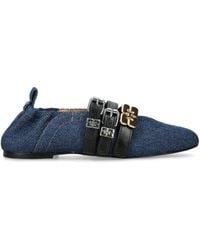 Ganni - Denim Sue Triple Ballerina Flats - Lyst