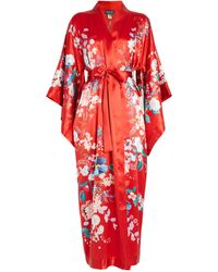 Meng - Exclusive Long Silk Floral Kimono - Lyst