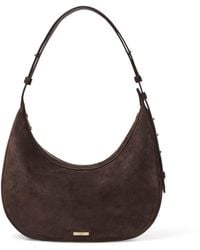 Aspinal of London - Suede Hudson Crescent Cross-Body Bag - Lyst