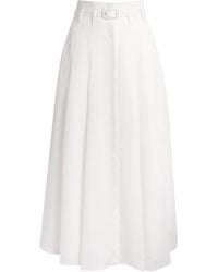 Gabriela Hearst - Linen Pleated Dugald Midi Skirt - Lyst