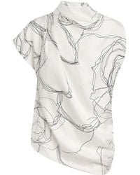 Fabiana Filippi - Silk Twill Printed Blouse - Lyst
