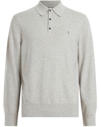 AllSaints - Wool-blend Polo Shirt - Lyst