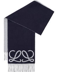 Loewe - Silk-Cashmere Reversible Logo Scarf - Lyst