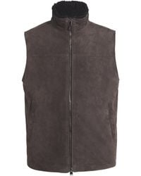 Canali - Suede Shearling-Collar Padded Gilet - Lyst