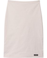 Miu Miu - Stretch-Poplin Midi Skirt - Lyst