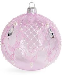 Harrods - Glass Glitter Criss-Cross Bauble - Lyst