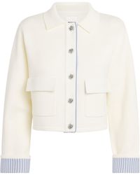 Sandro - Wool-Blend Contrast-Trim Cardigan - Lyst