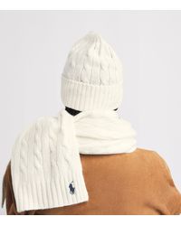 Polo Ralph Lauren - Cable-Knit Polo Pony Beanie And Scarf Gift Set - Lyst