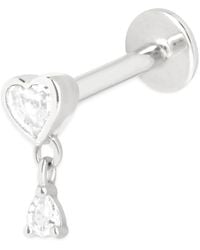 Astrid & Miyu - And Topaz Heart Charm Single Stud Earring - Lyst