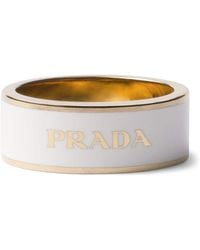 Prada - Enamelled Logo Ring - Lyst
