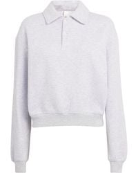 Skims - Cotton-Blend Fleece Polo Sweatshirt - Lyst