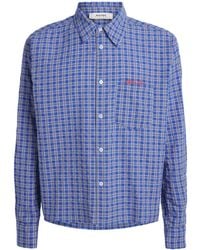 About Blank - Cotton Raw-Hem Check Shirt - Lyst