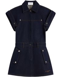 Givenchy - Denim Embroidered-Logo Mini Dress - Lyst