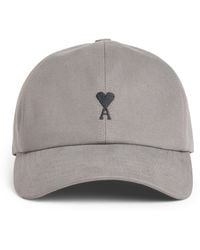 Ami Paris - Cotton Logo Embroidered Baseball Cap - Lyst