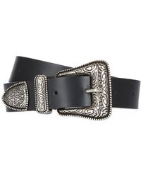 The Kooples - Wide Black Leather Belt - Lyst