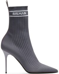 Balmain - Logo Skye Ankle Boots 95 - Lyst
