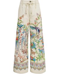 Etro - Bow-Tie Botanical Wide-Leg Jeans - Lyst
