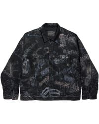 Balenciaga - Printed Denim Jacket - Lyst