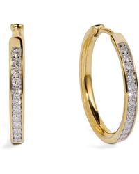 Monica Vinader - Small Vermeil And Diamond Hoop Earrings - Lyst