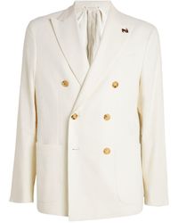 Pal Zileri - Cotton-blend Double-breasted Blazer - Lyst