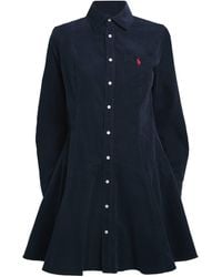 Polo Ralph Lauren - Cotton Corduroy Mini Shirt Dress - Lyst