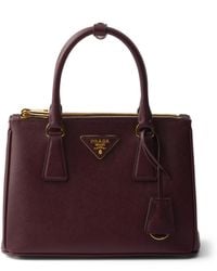 Prada - Small Leather Galleria Top-Handle Bag - Lyst
