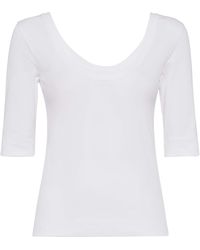 Brunello Cucinelli - Stretch-Cotton Ribbed T-Shirt - Lyst