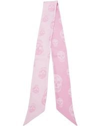 McQueen - Silk Skull Skinny Scarf - Lyst