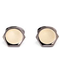 Babette Wasserman - Rhodium-Plated Hexagon Cufflinks - Lyst