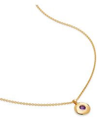 Monica Vinader - Vermeil And Amethyst February Birthstone Necklace - Lyst