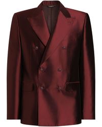 Dolce & Gabbana - Satin Double-Breasted Blazer - Lyst