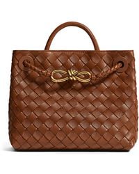 Bottega Veneta - Small Leather Andiamo Top-Handle Bag - Lyst