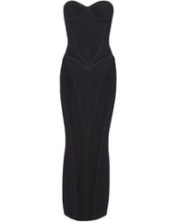 Balmain - Knitted Strapless Maxi Dress - Lyst