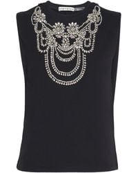 Alice + Olivia - Cotton Embellished Dede Tank Top - Lyst