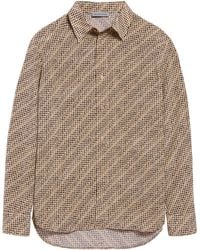 Balenciaga - Silk Logo Print Shirt - Lyst