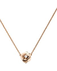 Piaget - Rose And Diamond Rose Pendant Necklace - Lyst