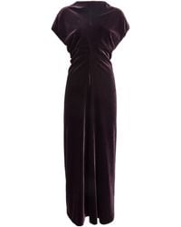 Agnona - Velvet Gathered Midi Dress - Lyst
