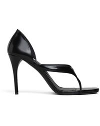 Alaïa - Leather Infradito Heeled Sandals 90 - Lyst