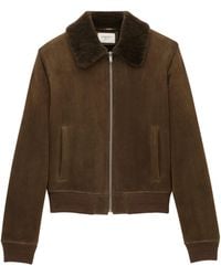 Saint Laurent - Suede Bomber Jacket - Lyst