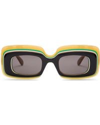 Loewe - X Paula's Ibiza Layered Rectangular Sunglasses - Lyst