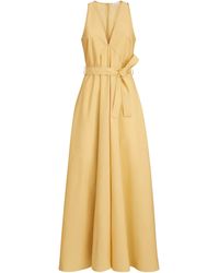 Brunello Cucinelli - Techno-Cotton Poplin Belted Maxi Dress - Lyst