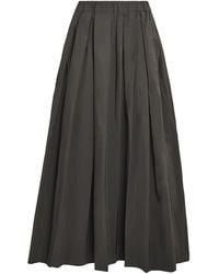 Max Mara - Cotton-Blend Pleated Midi Skirt - Lyst