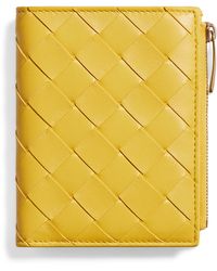 Bottega Veneta - Small Leather Intrecciato Bifold Wallet - Lyst