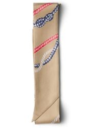 Prada - Silk Twill Ropes Print Skinny Scarf - Lyst