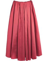 Abadia - Elodie Pleated Midi Skirt - Lyst