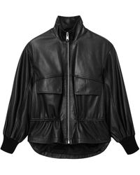 AllSaints - Leather Flor Jacket - Lyst