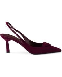 Prada - Suede Slingback Pumps 75 - Lyst