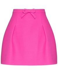 Valentino Garavani - Wool-Silk Bow Skirt - Lyst