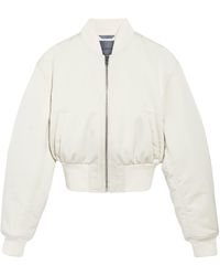 Balenciaga - Technical Faille Cropped Bomber Jacket - Lyst