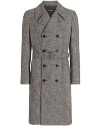 Dolce & Gabbana - Prince Of Wales Check Trench Coat - Lyst